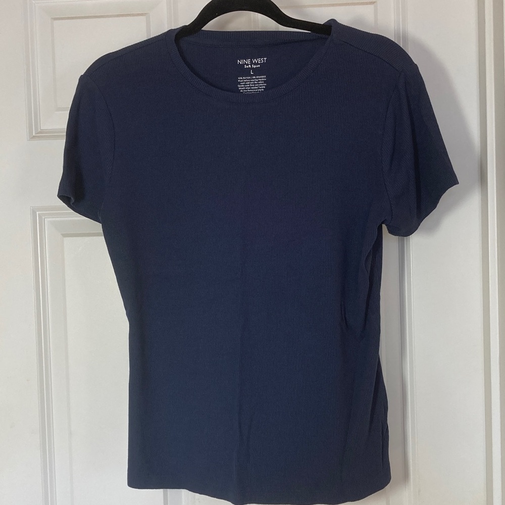Nine West Deep Blue Short Sleeve Tee